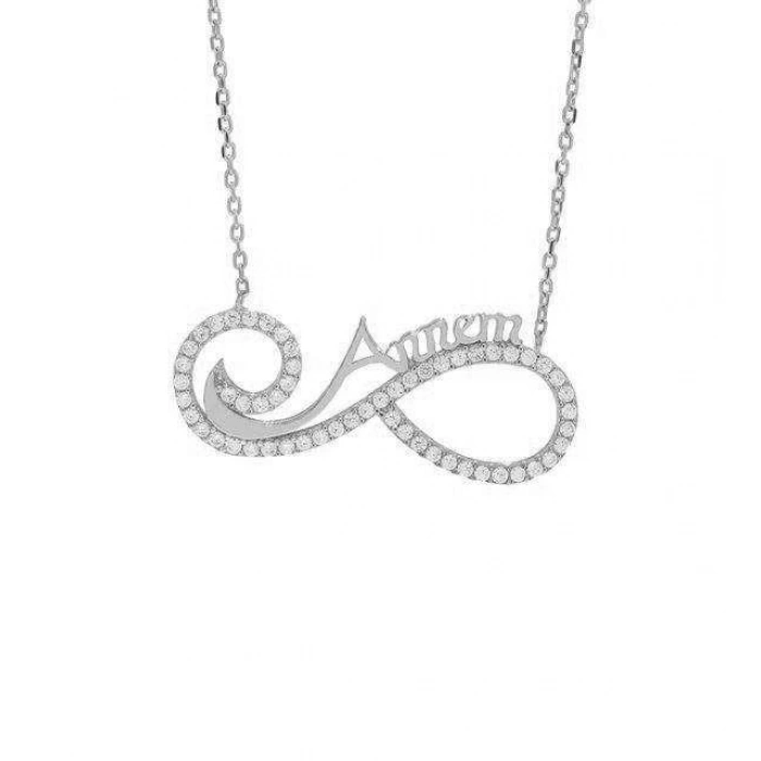 Sonsuzluk Annem Gümüş Kolye - Gümüş