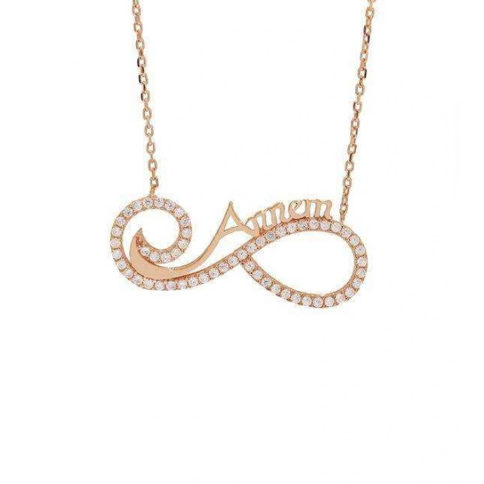 Sonsuzluk Annem Gümüş Kolye - Rose