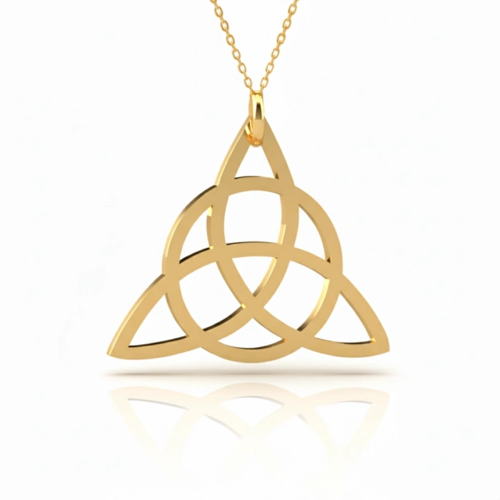 Triquetra Gümüş Kolye - Altın