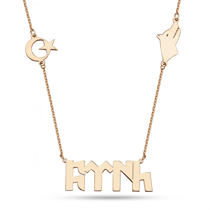 Türk Yazılı Gümüş Kolye - Rose