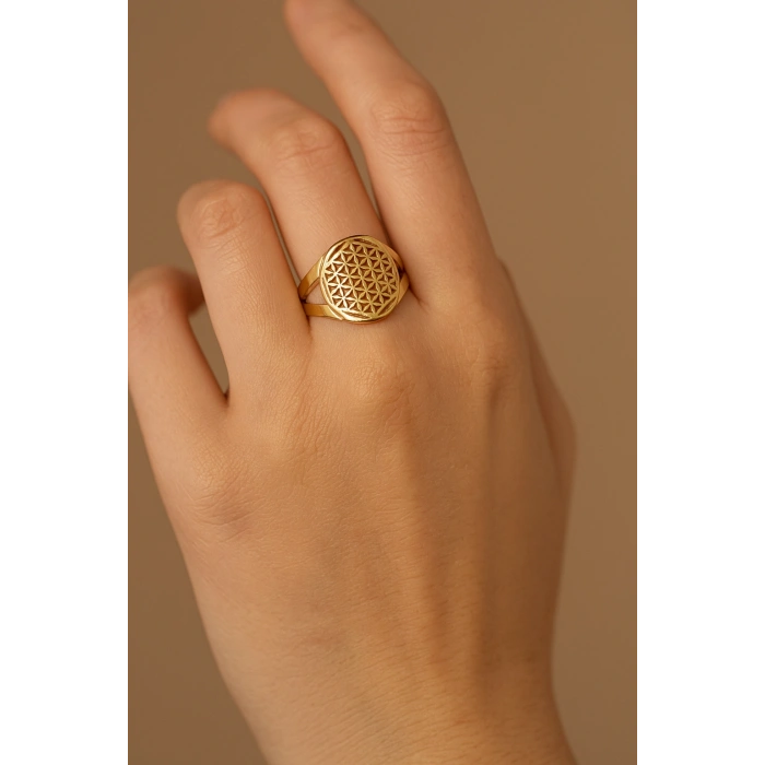 Yaşam Çiçeği Gümüş Yüzük - Gümüş