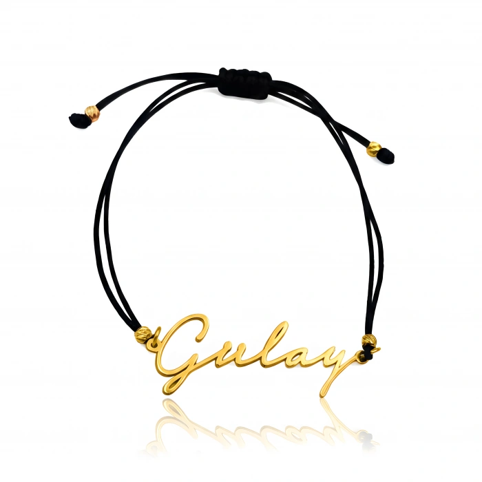 Yeni Trend Gümüş İsim Bileklik - Altın