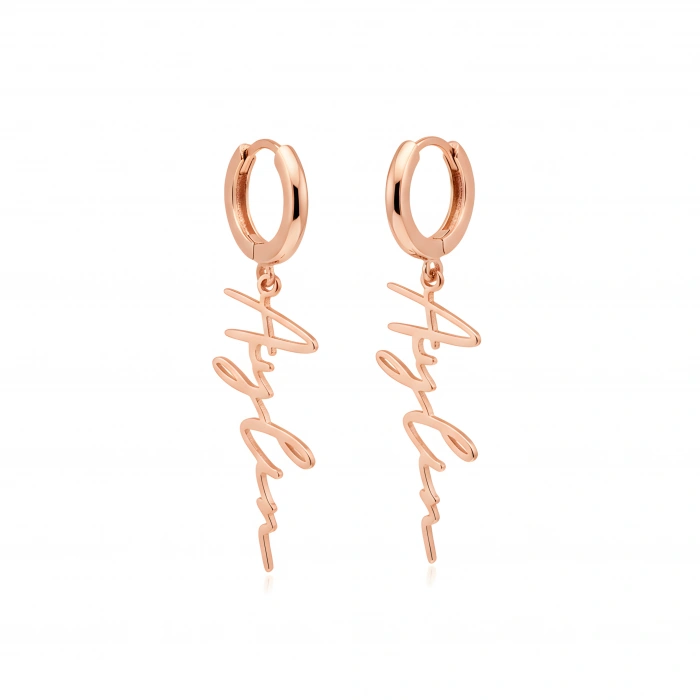 Yeni Trend İsim Küpe - Rose