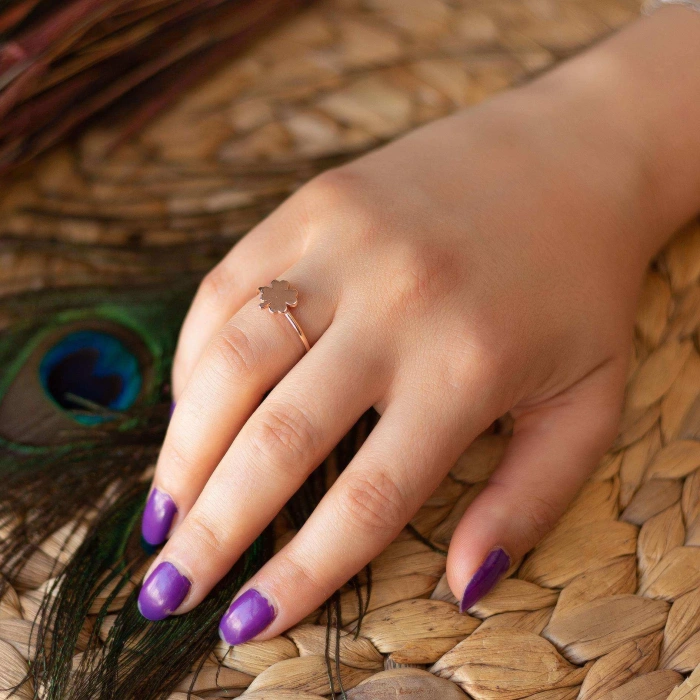 Yonca Tel Yüzük - Altın