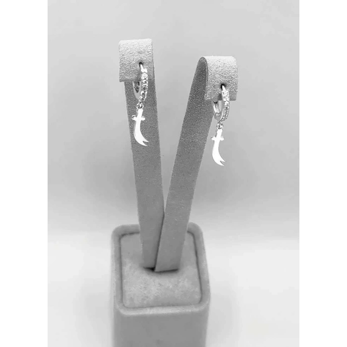 Zülfikar Taşlı Gümüş Küpe - Gümüş