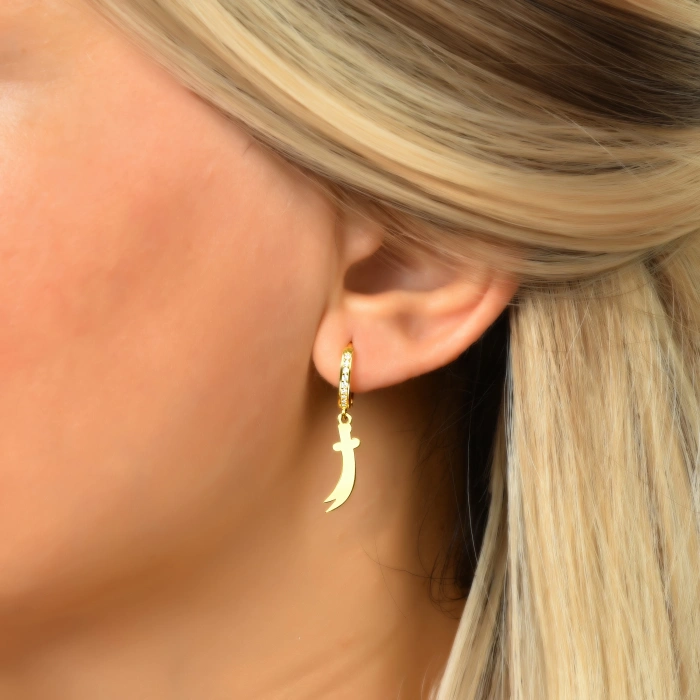 Zülfikar Taşlı Gümüş Küpe - Gümüş