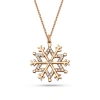 Işıltılı Taşlı Kar Tanesi Gümüş Kolye - Rose