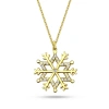 Işıltılı Taşlı Kar Tanesi Gümüş Kolye - Altın