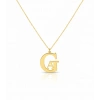 Tasarım İç İçe Harf Gümüş Kolye - Altın