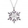 Ametist Taşlı Kar Çiçeği Flowers Gümüş Kolye - Gümüş