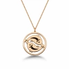 Çember Balık Burcu Gümüş Kolye - Rose