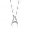 Işıltılı Prizma A Harfi Gümüş Kolye - Gümüş