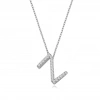 Işıltılı Prizma Z Harfi Gümüş Kolye - Gümüş
