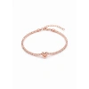 Kalp Suyolu Taşlı Gümüş Bileklik - Rose