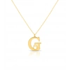 Tasarım İç İçe Harf Gümüş Kolye - Altın