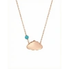 Turkuaz Taşlı Zarif Bulut Gümüş Kolye - Rose