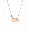 Turkuaz Taşlı Zarif Bulut Gümüş Kolye - Rose