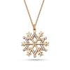 Işıltılı Taşlı Kar Tanesi Gümüş Kolye - Rose