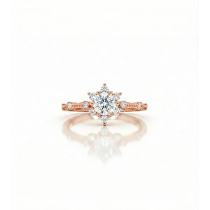 Pırlanta Montür Aşk Güneşi Gümüş Yüzük - Rose