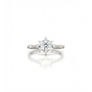 Pırlanta Montür Aşk Güneşi Gümüş Yüzük - Gümüş