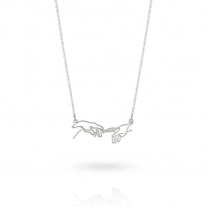 Buluşan Eller Gümüş Kolye - Gümüş