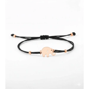 Fil İpli Gümüş Bileklik - Rose