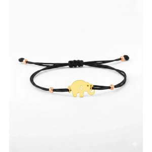 Fil İpli Gümüş Bileklik - Altın