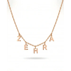 Sallantılı İsim Gümüş Kolye - Rose