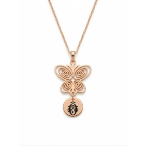 Füsun Model Nostaljik Gümüş Kolye - Rose