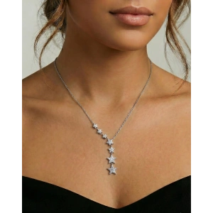 925 Ayar Gümüş Yıldızlar Kolye - Rose