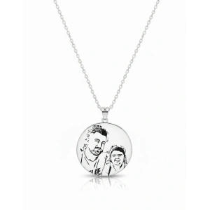 925 Ayar Resimli Gümüş Kolye