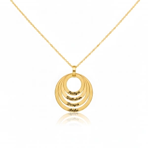 Aile Halkaları Kolye - Altın