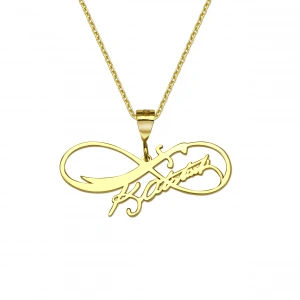 Atatürk İmzalı Zülfikar Sonsuzluk Gümüş Kolye - Altın