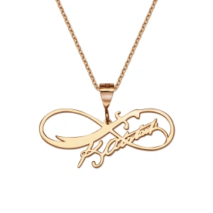 Atatürk İmzalı Zülfikar Sonsuzluk Gümüş Kolye - Rose