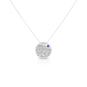 Ayetel Kürsi Yazılı Gümüş Kolye - Gümüş