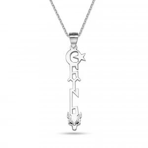 Bozkurt Türk Ayyıldız Gümüş Kolye