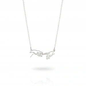 Buluşan Eller Gümüş Kolye - Gümüş