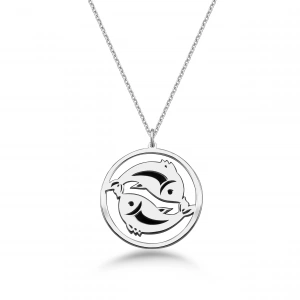 Çember Balık Burcu Gümüş Kolye - Gümüş