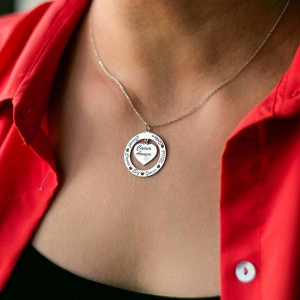 Çember Kalp Kolye - Gümüş