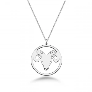 Çember Koç Burcu Gümüş Kolye - Gümüş