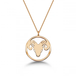 Çember Koç Burcu Gümüş Kolye - Rose