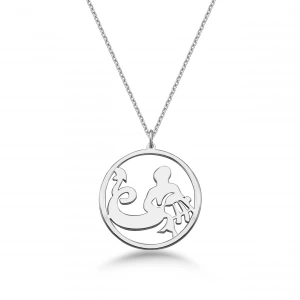 Çember Kova Burcu Gümüş Kolye