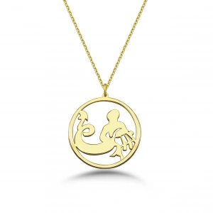 Çember Kova Burcu Gümüş Kolye