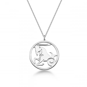 Çember Oğlak Burcu Gümüş Kolye - Gümüş