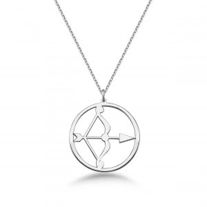 Çember Yay Burcu Gümüş Kolye - Gümüş