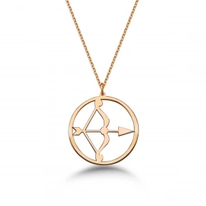 Çember Yay Burcu Gümüş Kolye - Rose