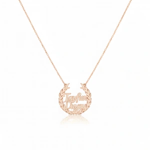 Defne Yapraklı Gümüş Kolye - Rose