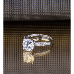 Dört Tırnak Tek Taşlı Gümüş Yüzük - Gümüş