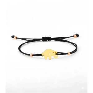 Fil İpli Gümüş Bileklik - Altın