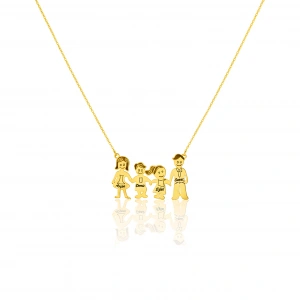 Gümüş Aile Kolyesi - Altın